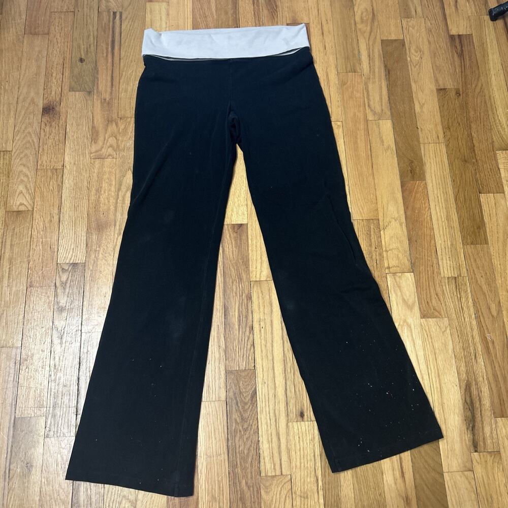 Victoria’s Secret PINK Fold Over Black/Gray Yoga Flare Sz L 2013 Flaws